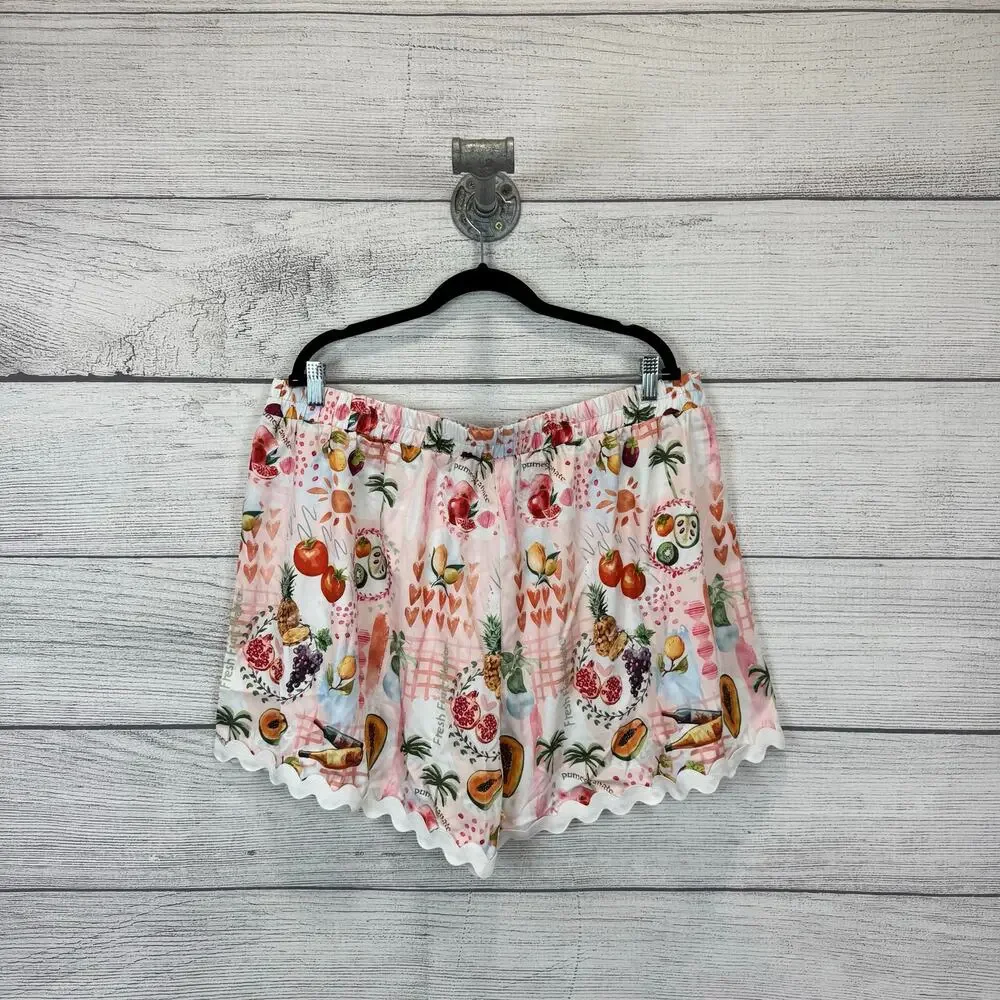 Shein Plus Size Light Pink Summer Fruit Printed 2 Piece Matching Set Size 4XL_11